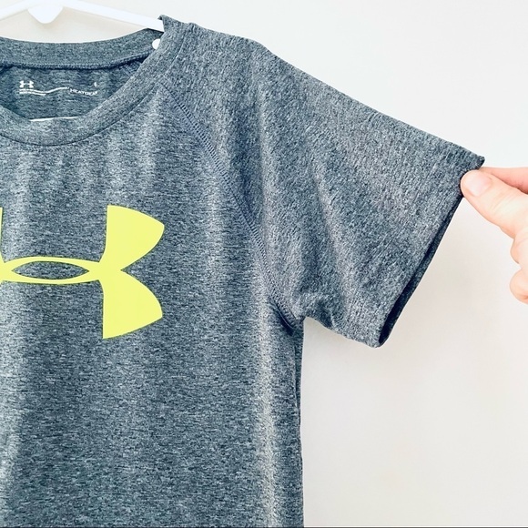 Under Armour Grey Heat Gear Short Sleeve Logo Tee 6 - Picture 3 of 9